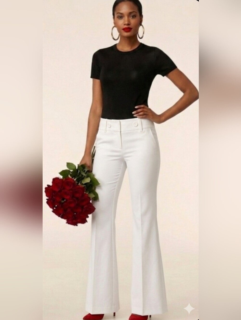 Bebe Linen-blend Lined Low-rise Pants/Trousers with Pockets / Sz 6 / Off-White